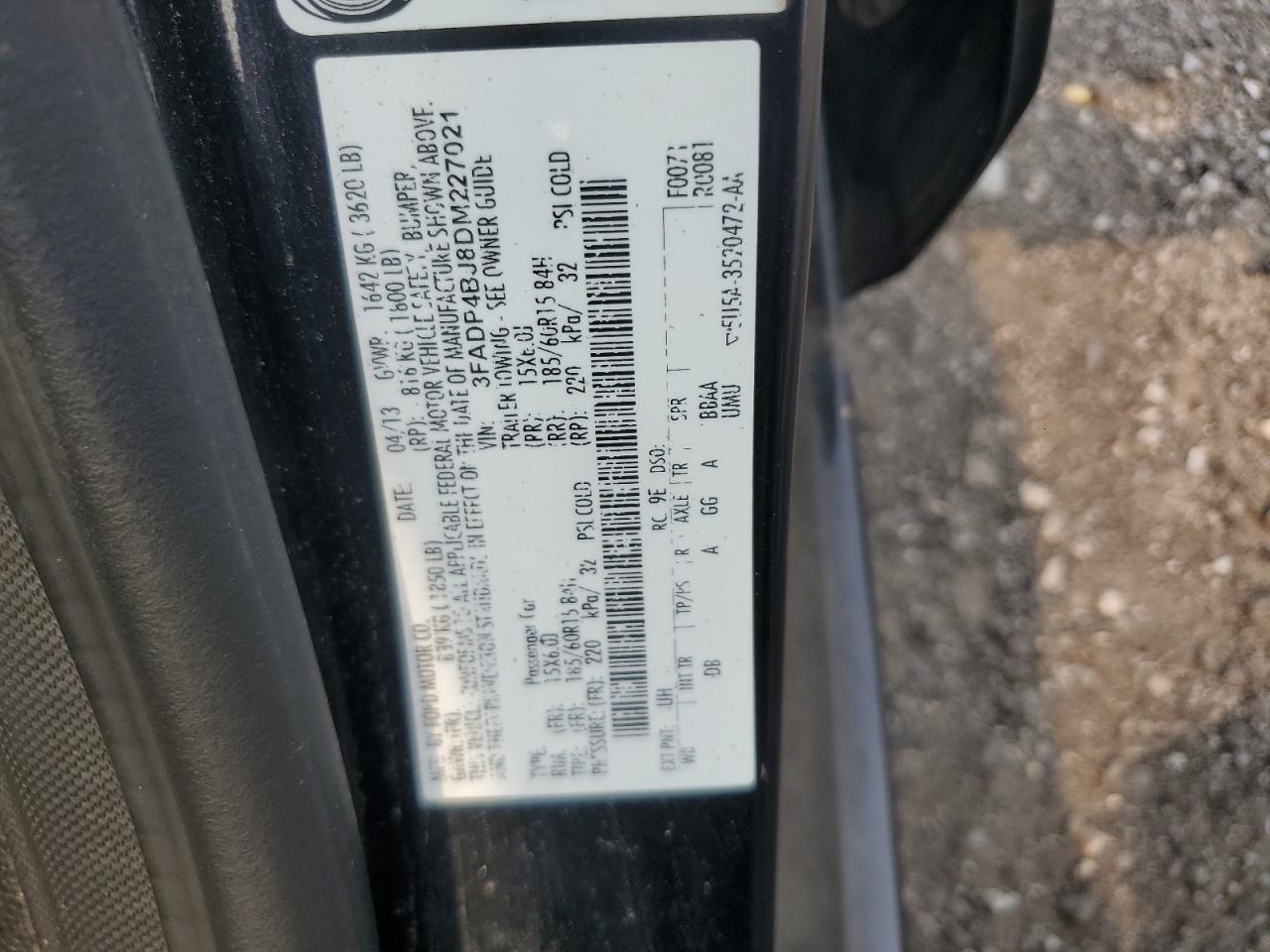 3FADP4BJ8DM227021 2013 Ford Fiesta Se