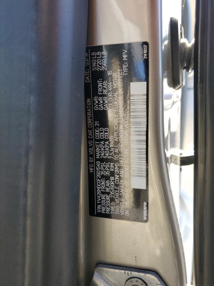 2015 Volvo Xc60 T5 Premier+ VIN: YV426MDC0F2601549 Lot: 70784415