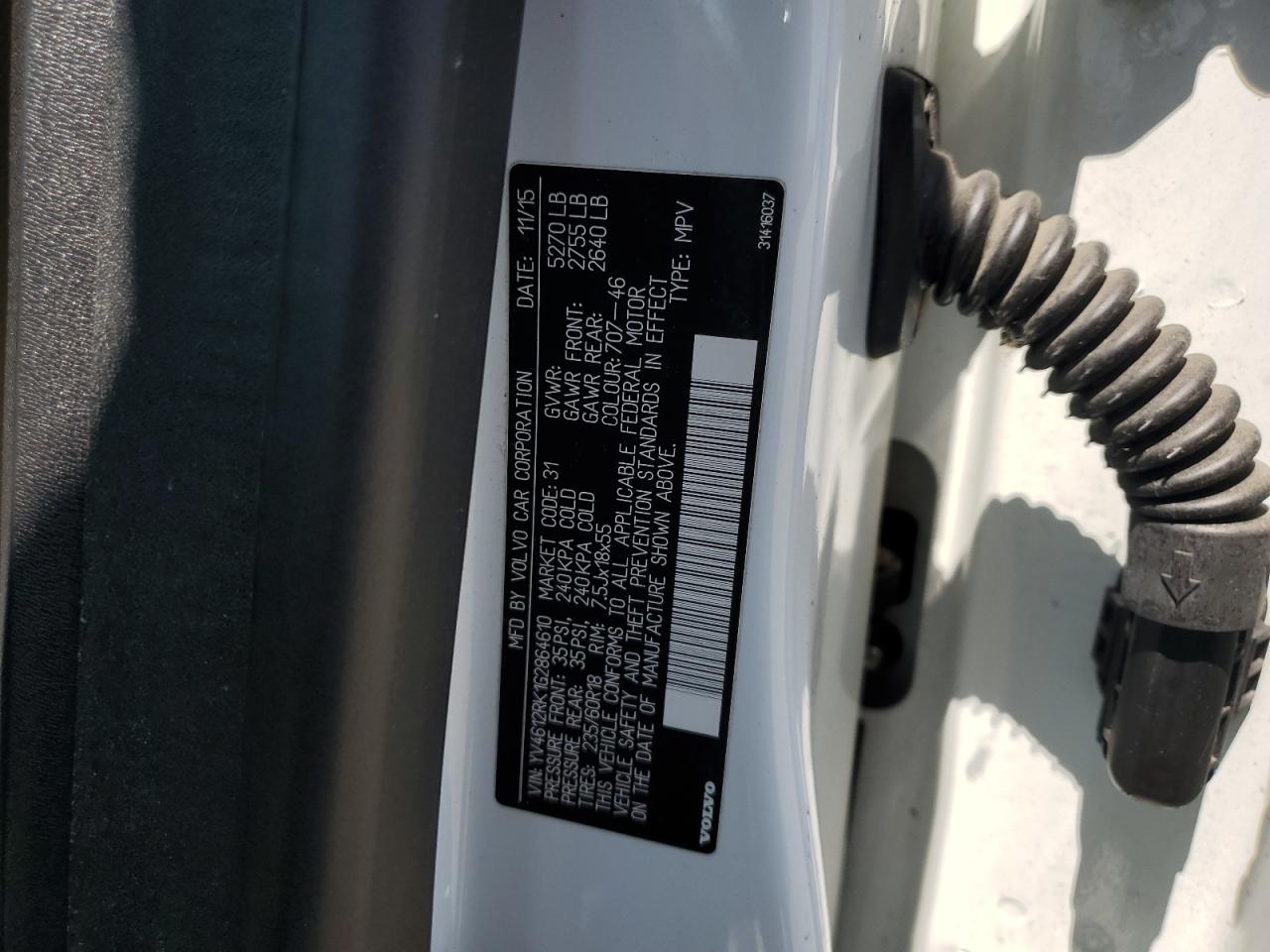 2016 Volvo Xc60 T5 Premier VIN: YV4612RK1G2864610 Lot: 68031145