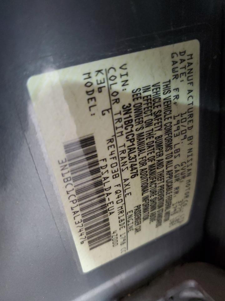 2010 Nissan Versa S VIN: 3N1BC1CP1AL374476 Lot: 67573725