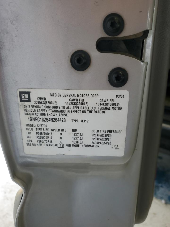 2004 Chevrolet Tahoe C1500 VIN: 1GNEC13Z54R264420 Lot: 70382425