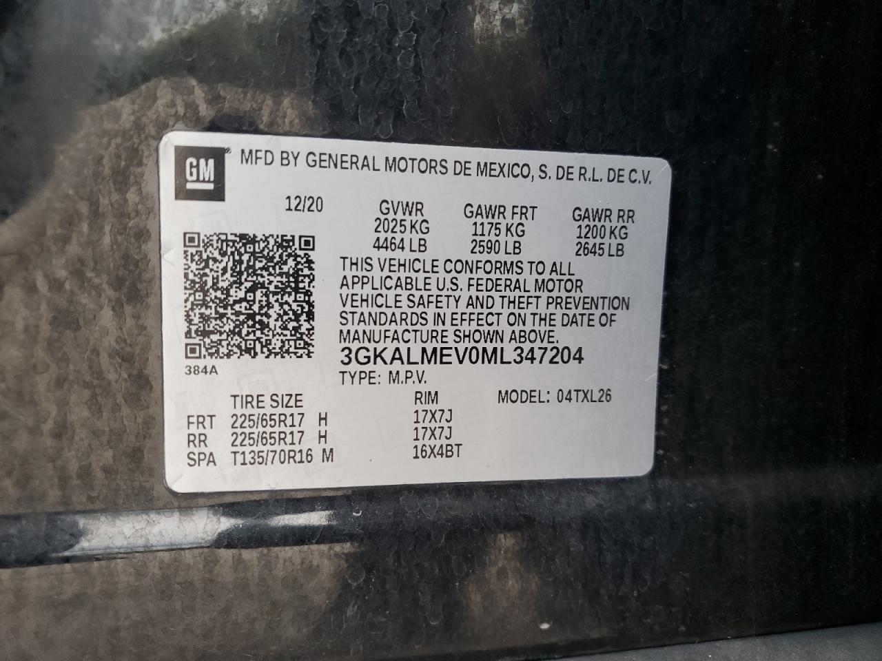 2021 GMC Terrain Sle VIN: 3GKALMEV0ML347204 Lot: 70626605