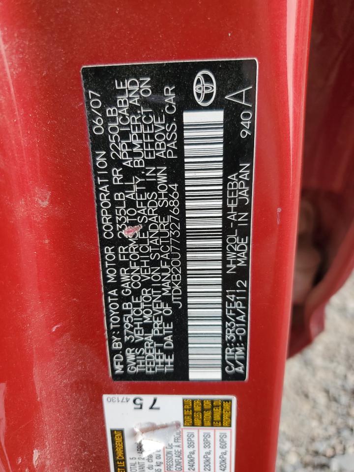 2007 Toyota Prius VIN: JTDKB20U773276864 Lot: 70340605