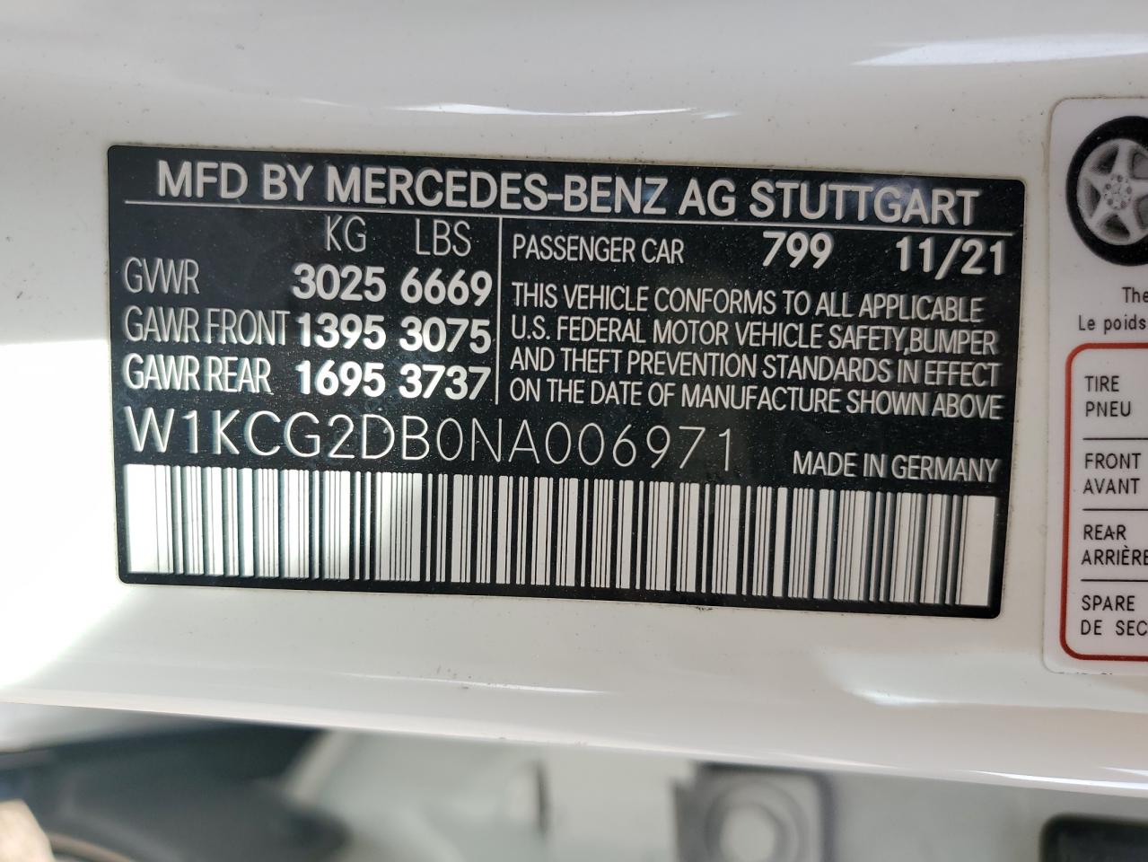 2022 Mercedes-Benz Eqs Sedan 450+ VIN: W1KCG2DB0NA006971 Lot: 70563755