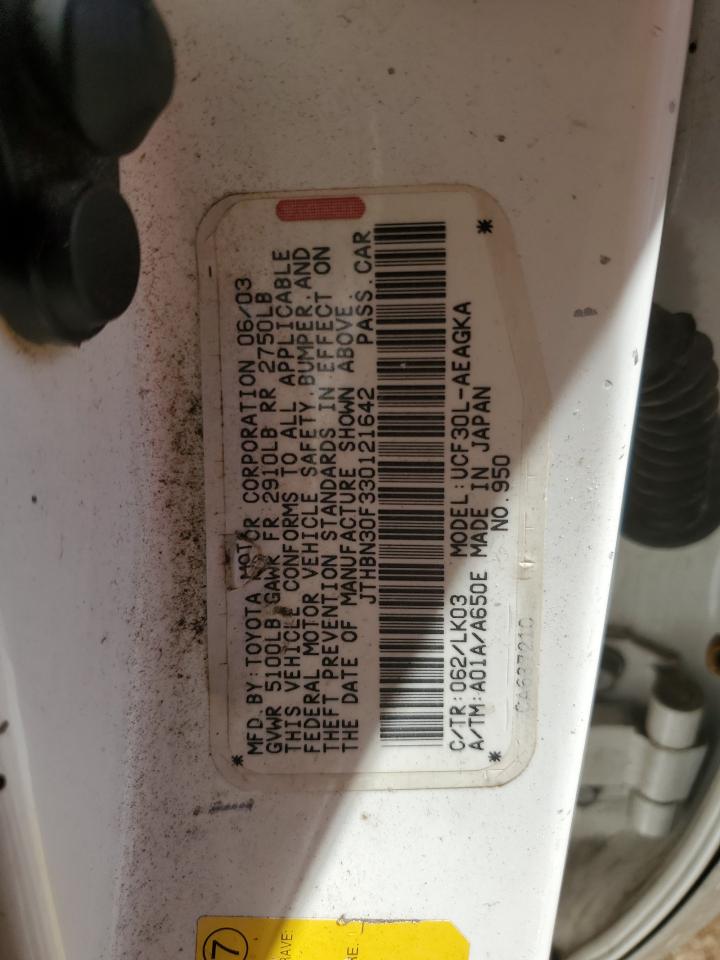 2003 Lexus Ls 430 VIN: JTHBN30F330121642 Lot: 69821705