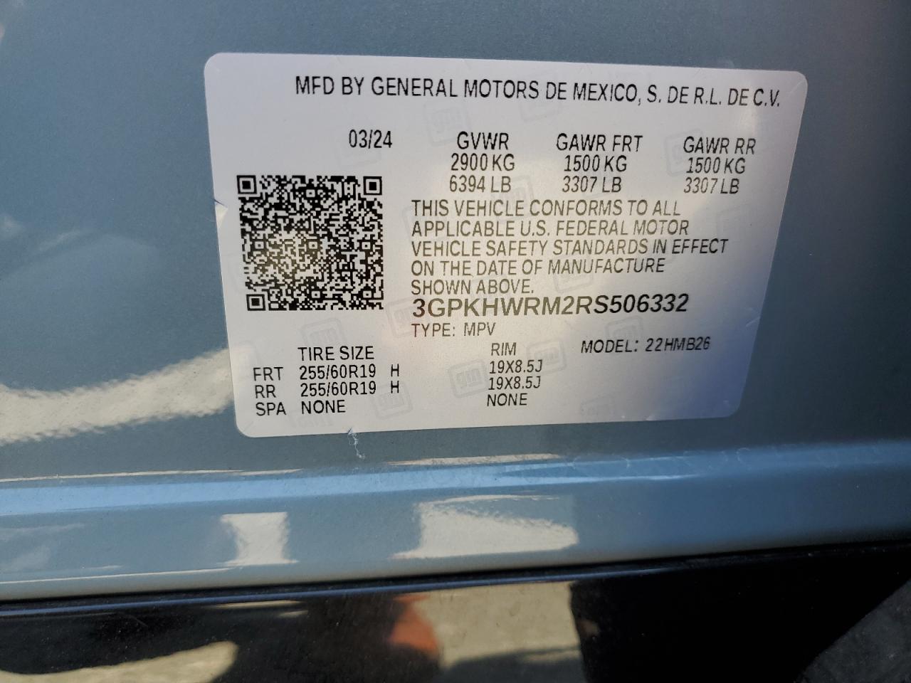 2024 Honda Prologue Tour VIN: 3GPKHWRM2RS506332 Lot: 68513595