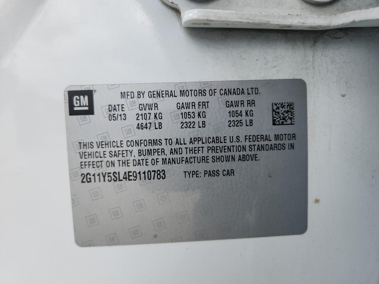 2014 Chevrolet Impala Ls VIN: 2G11Y5SL4E9110783 Lot: 68744075