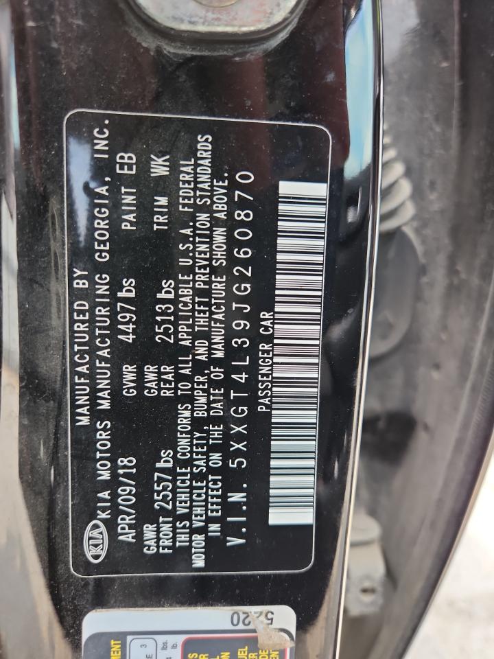 2018 Kia Optima Lx VIN: 5XXGT4L39JG260870 Lot: 67483465