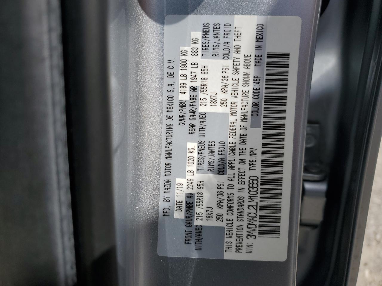 2020 Mazda Cx-30 Select VIN: 3MVDMACL2LM103650 Lot: 67663965
