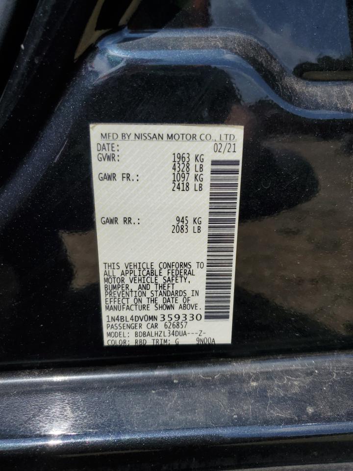 2021 Nissan Altima Sv VIN: 1N4BL4DV0MN359330 Lot: 69619195