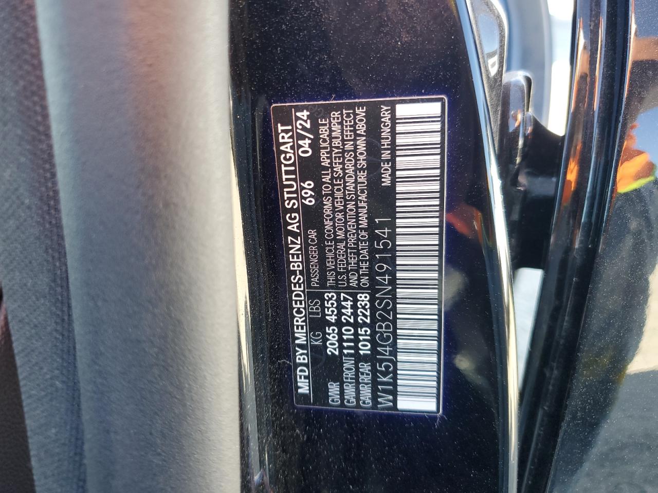 2025 Mercedes-Benz Cla 250 VIN: W1K5J4GB2SN491541 Lot: 67485415