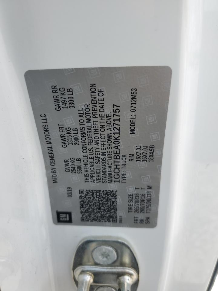 2019 Chevrolet Colorado VIN: 1GCHTBEA0K1271757 Lot: 70055305