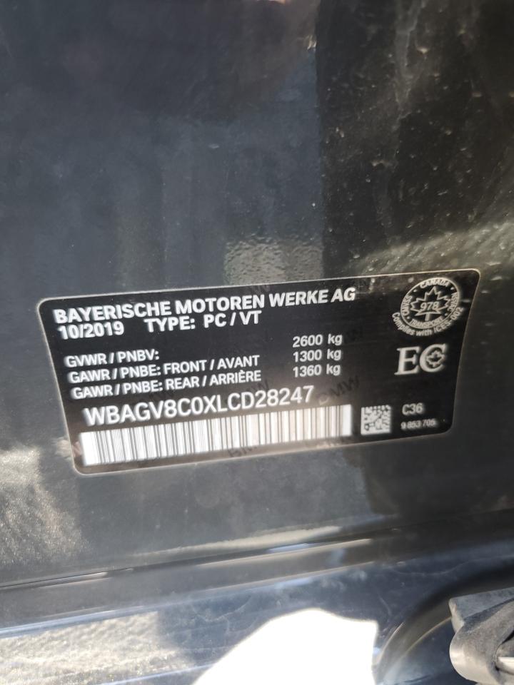 2020 BMW M850Xi VIN: WBAGV8C0XLCD28247 Lot: 69553345