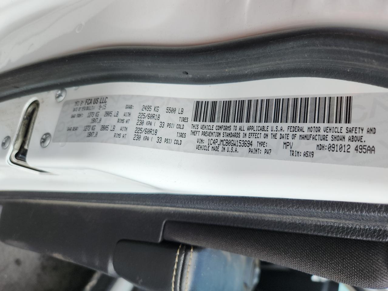 2016 Jeep Cherokee Latitude VIN: 1C4PJMCB0GW153694 Lot: 69342885