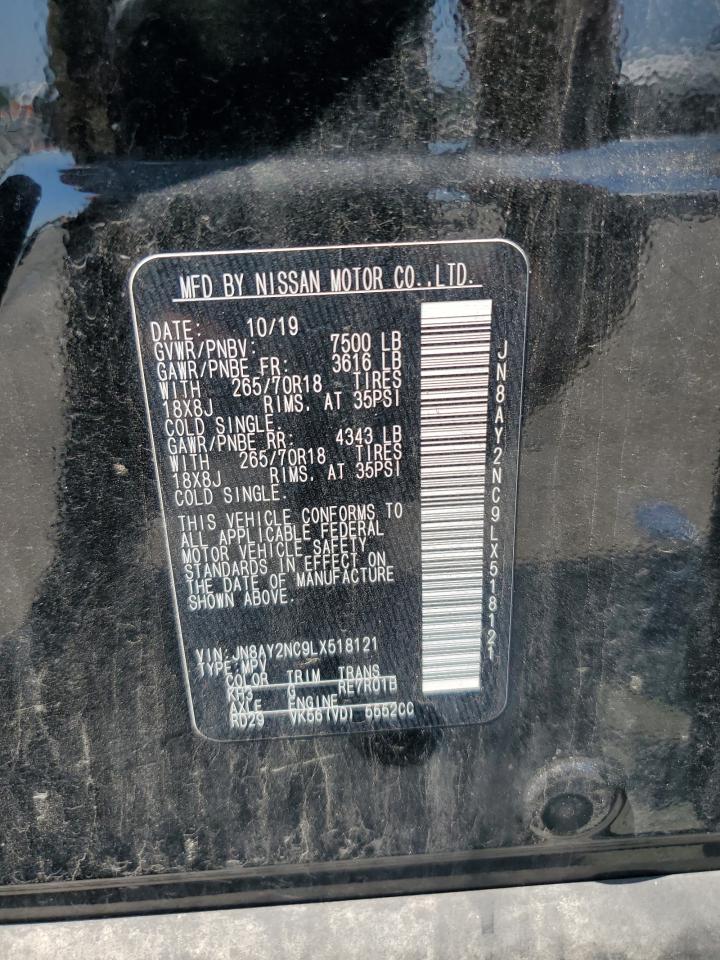 2020 Nissan Armada Sv VIN: JN8AY2NC9LX518121 Lot: 68555775