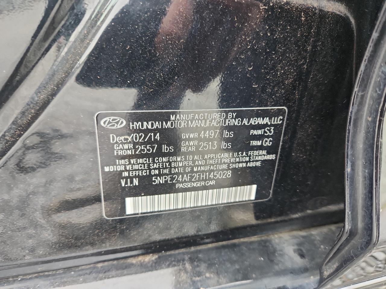 2015 Hyundai Sonata Se VIN: 5NPE24AF2FH145028 Lot: 68375195