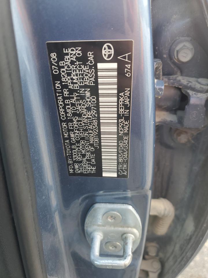 2008 Toyota Yaris VIN: JTDBT923481297100 Lot: 68646045