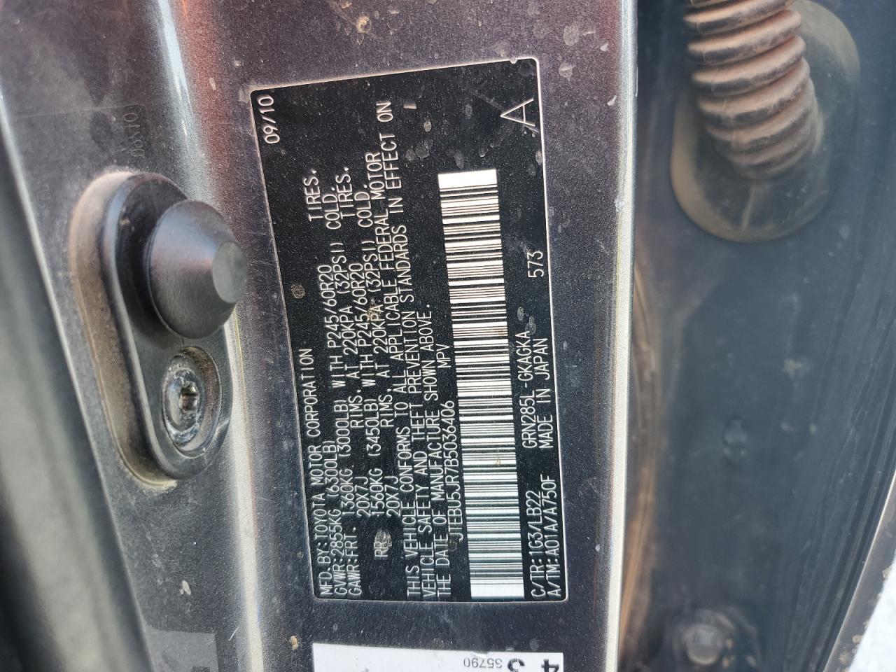 2011 Toyota 4Runner Sr5 VIN: JTEBU5JR7B5036406 Lot: 70250455