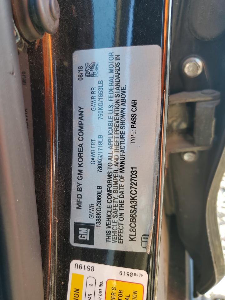 2019 Chevrolet Spark Ls VIN: KL8CB6SA3KC727031 Lot: 68432215