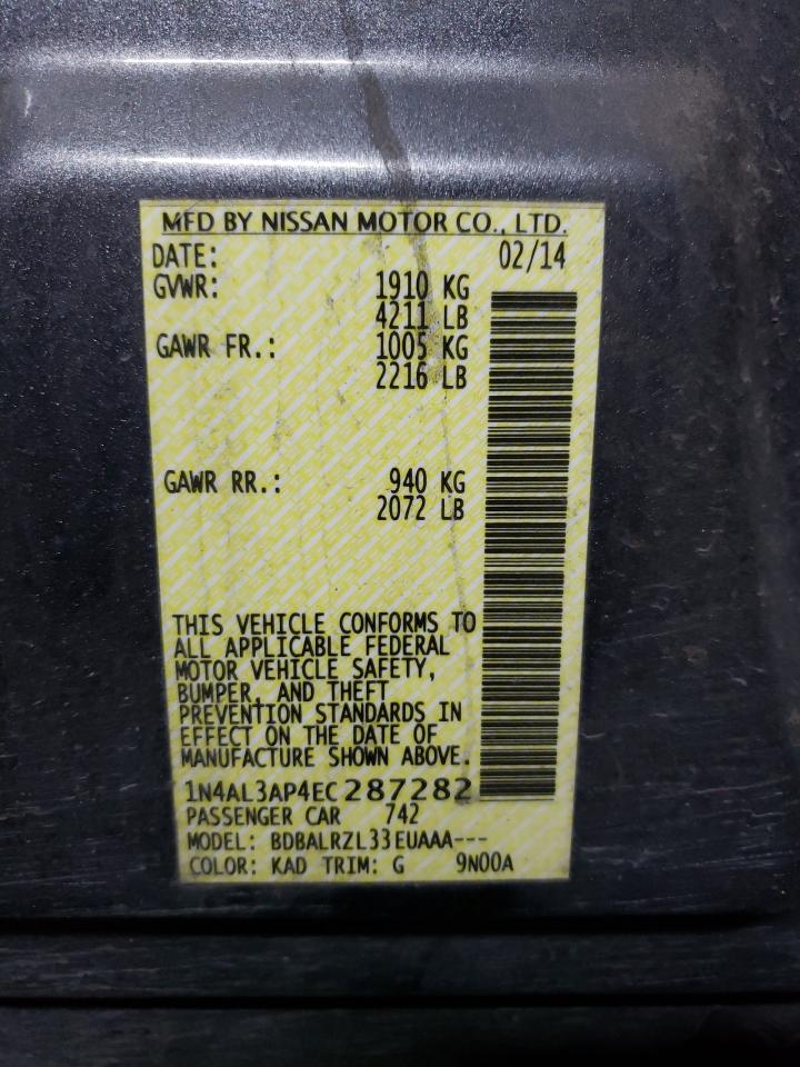 2014 Nissan Altima 2.5 VIN: 1N4AL3AP4EC287282 Lot: 70963025