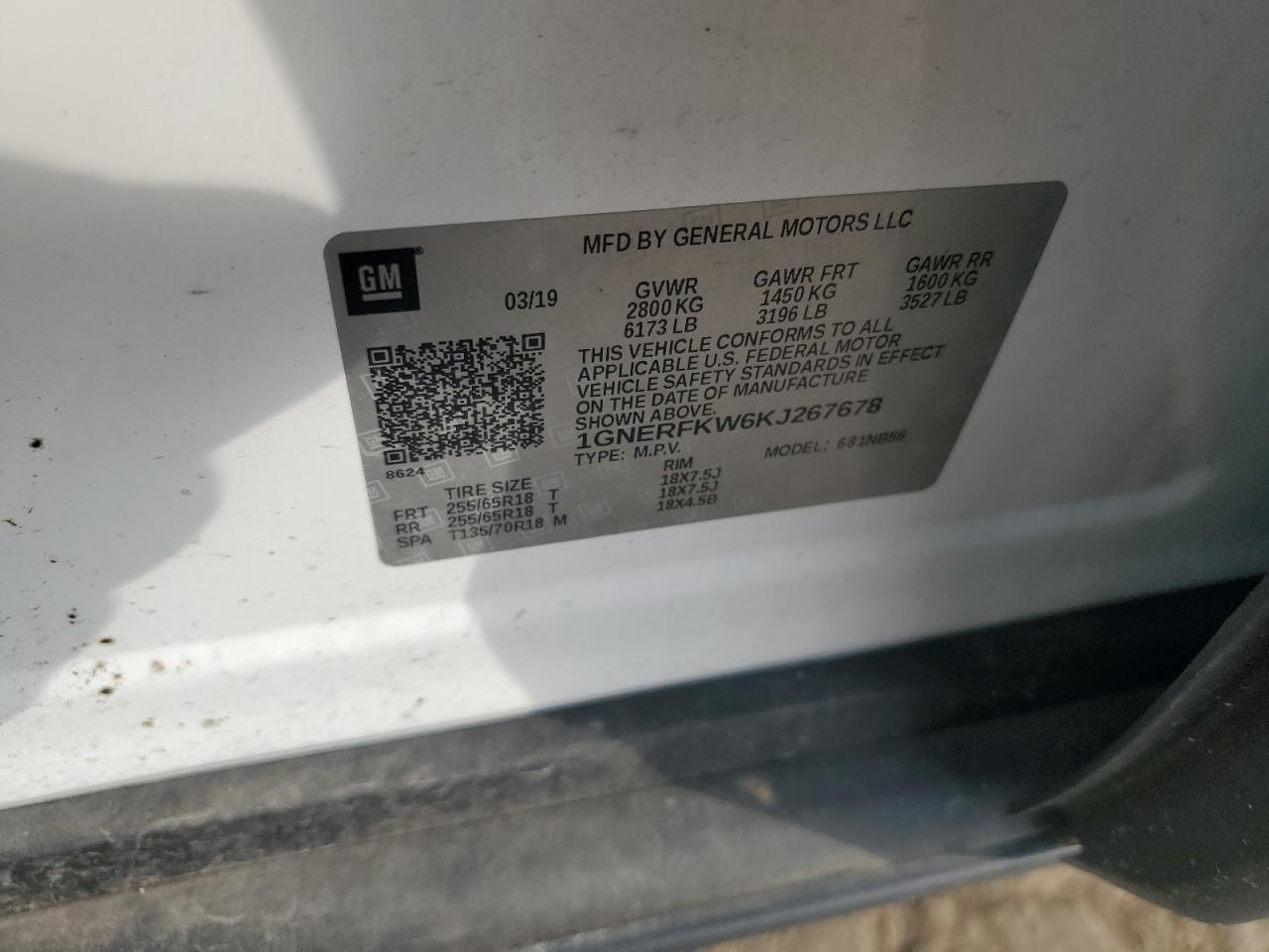 2019 Chevrolet Traverse Ls VIN: 1GNERFKW6KJ267678 Lot: 70763795