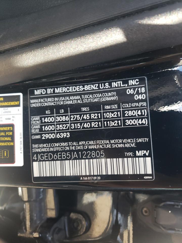 2018 Mercedes-Benz Gle Coupe 43 Amg VIN: 4JGED6EB5JA122805 Lot: 70008155