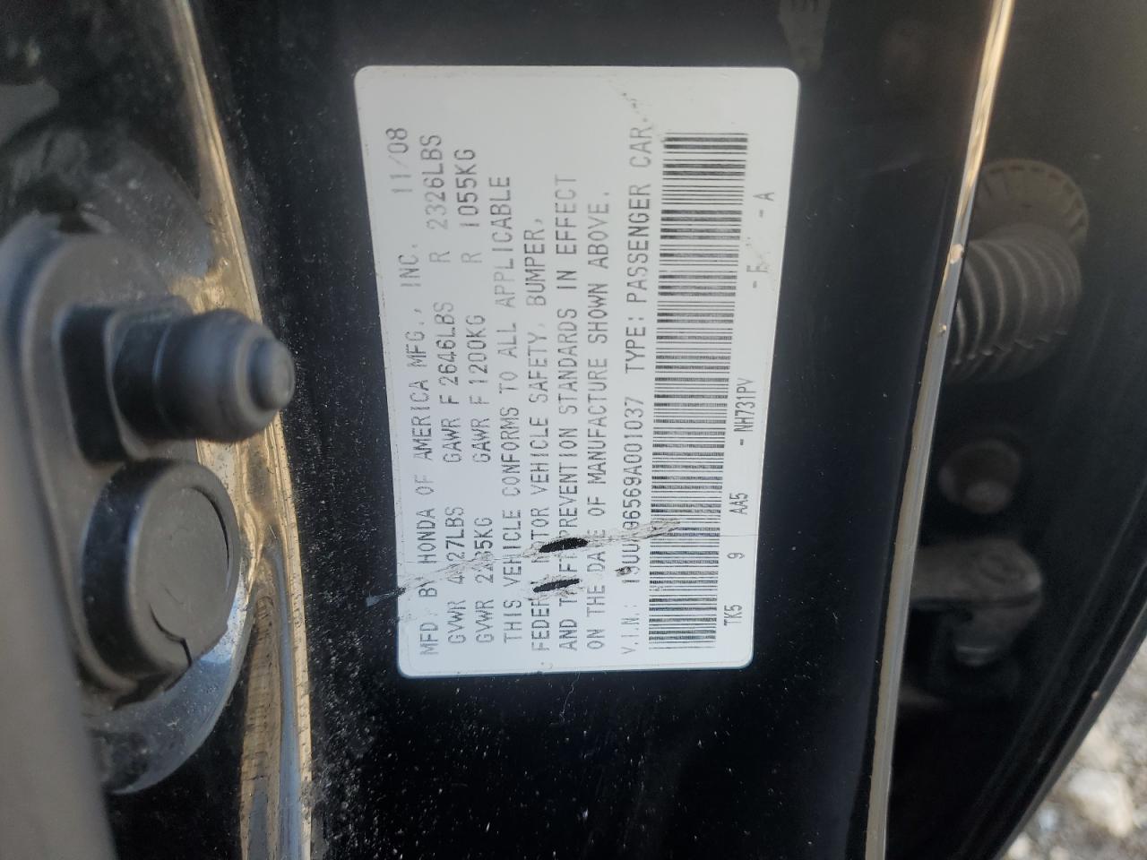 2009 Acura Tl VIN: 19UUA96569A001037 Lot: 69570575