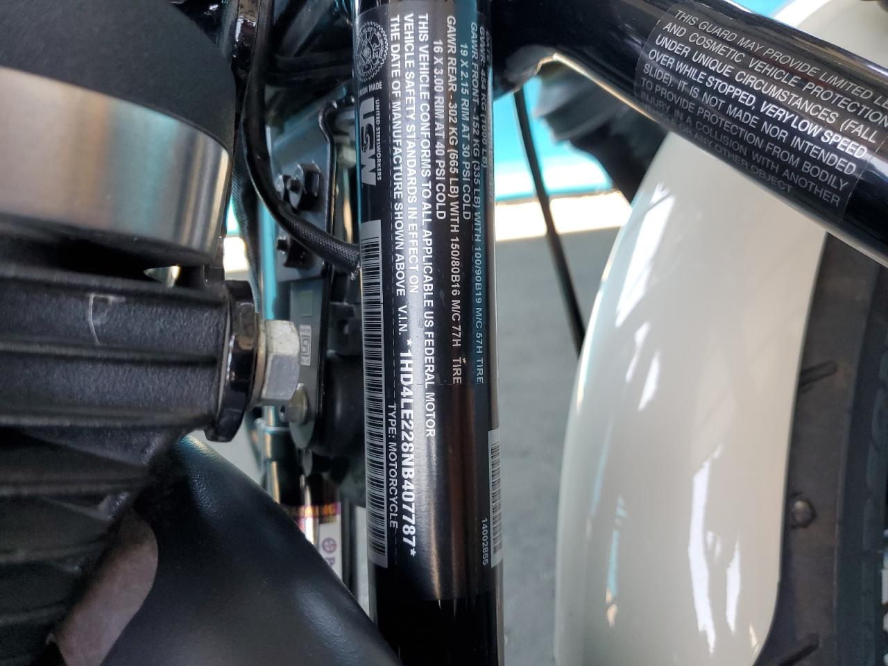 2022 Harley-Davidson Xl883 N VIN: 1HD4LE228NB407787 Lot: 69262625