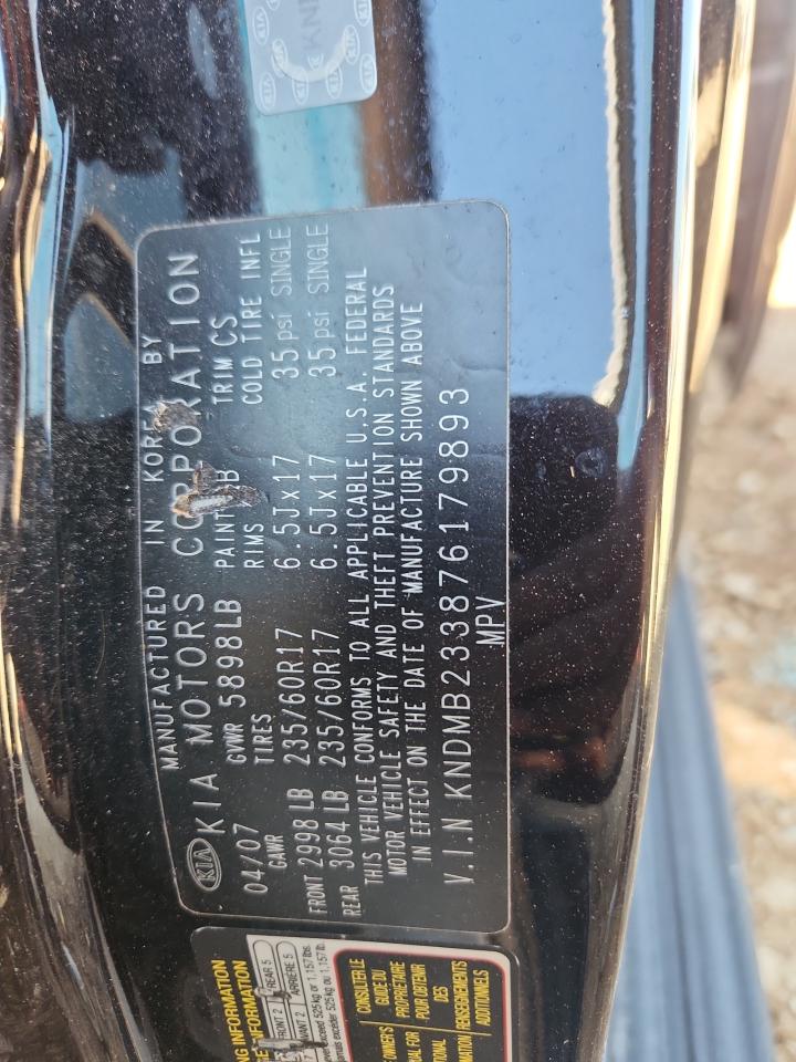 2007 Kia Sedona Ex VIN: KNDMB233876179893 Lot: 70753505