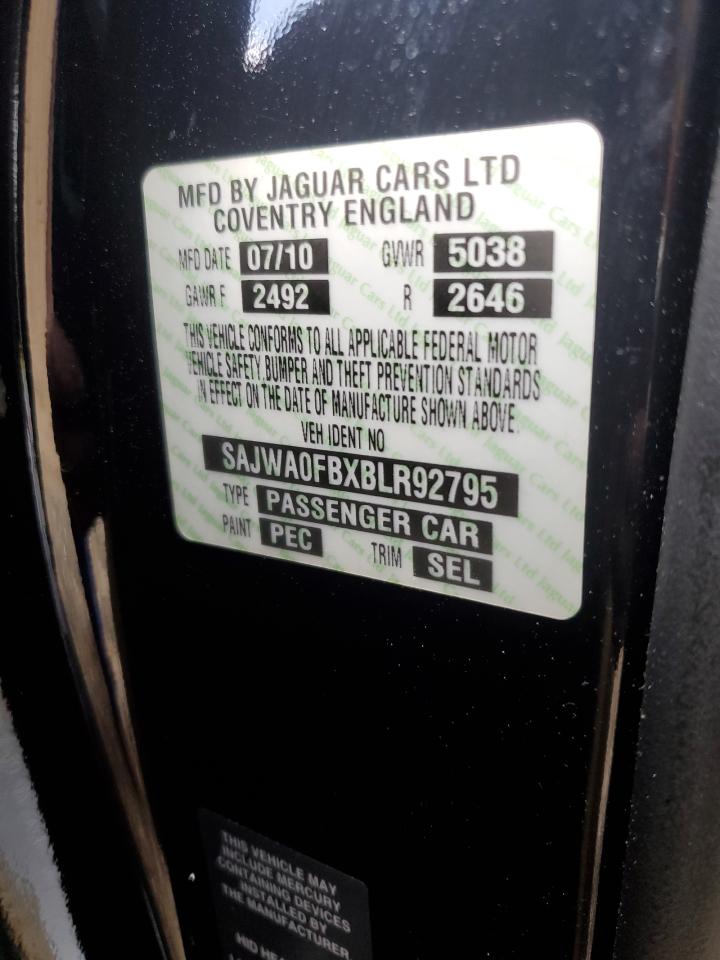 2011 Jaguar Xf VIN: SAJWA0FBXBLR92795 Lot: 68378565