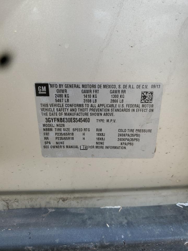 2014 Cadillac Srx Luxury Collection VIN: 3GYFNBE30ES545460 Lot: 67831785