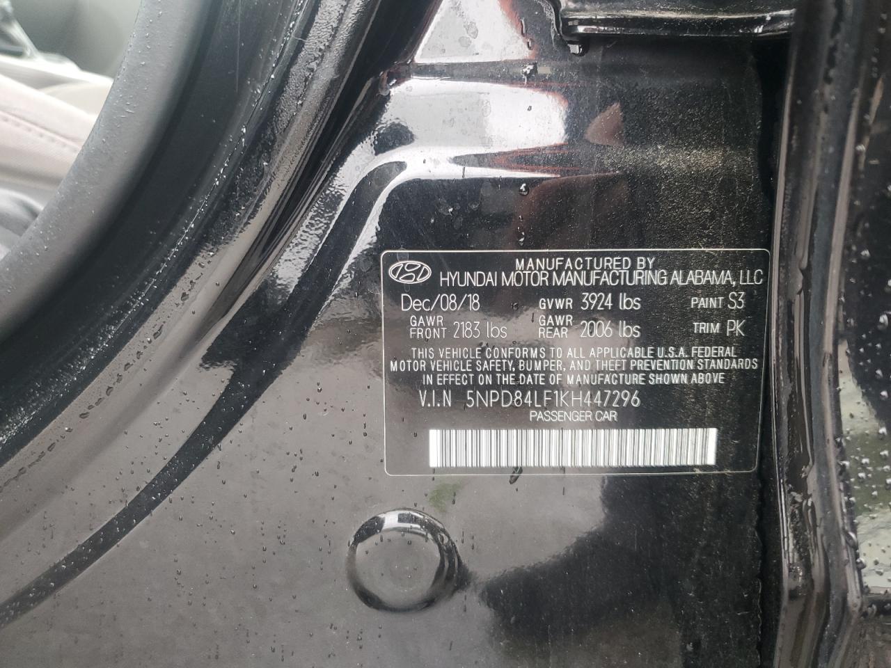 2019 Hyundai Elantra Sel VIN: 5NPD84LF1KH447296 Lot: 69404645