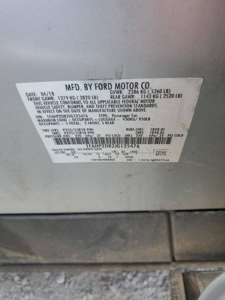 2018 Ford Taurus Se VIN: 1FAHP2D82JG125476 Lot: 67037035