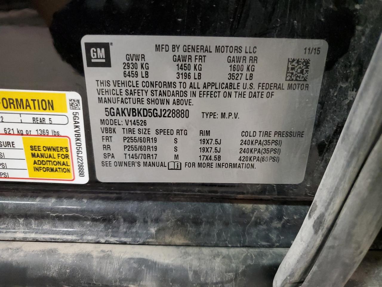 2016 Buick Enclave VIN: 5GAKVBKD5GJ228880 Lot: 68597105