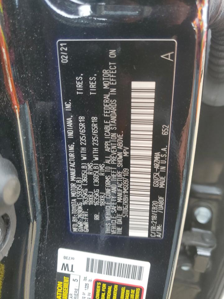 2021 Toyota Highlander Xle VIN: 5TDGZRBH1MS097109 Lot: 70659025