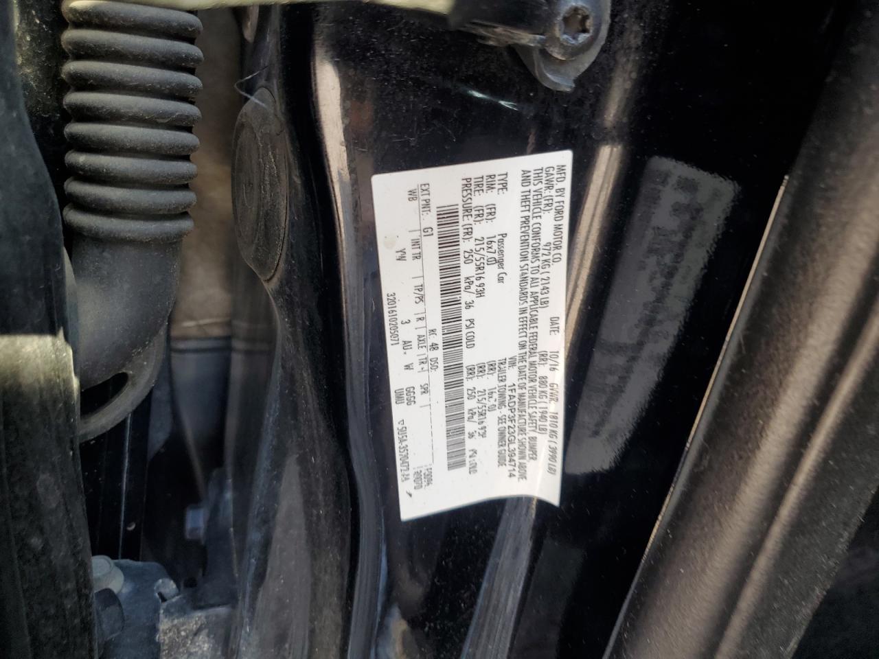 2016 Ford Focus Se VIN: 1FADP3F23GL394714 Lot: 67866905