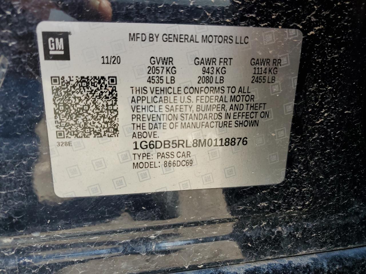 2021 Cadillac Ct4 Premium Luxury VIN: 1G6DB5RL8M0118876 Lot: 70565195