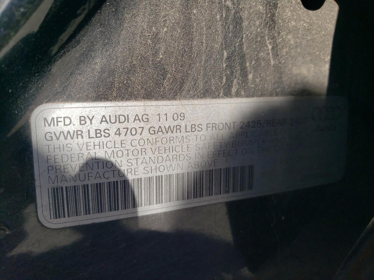 2010 Audi A4 Premium VIN: WAUAFAFL3AN033280 Lot: 69965335