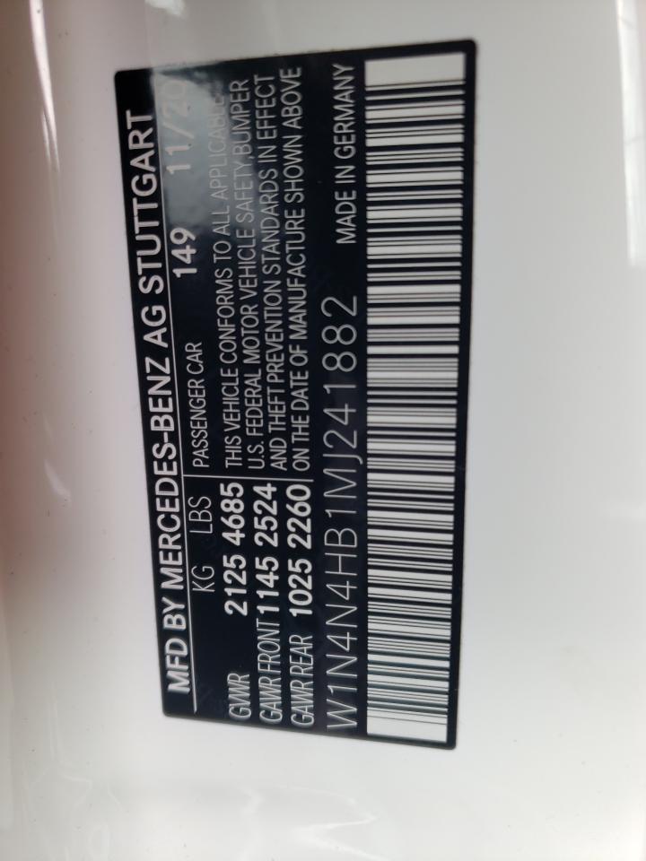 2021 Mercedes-Benz Gla 250 4Matic VIN: W1N4N4HB1MJ241882 Lot: 69395505