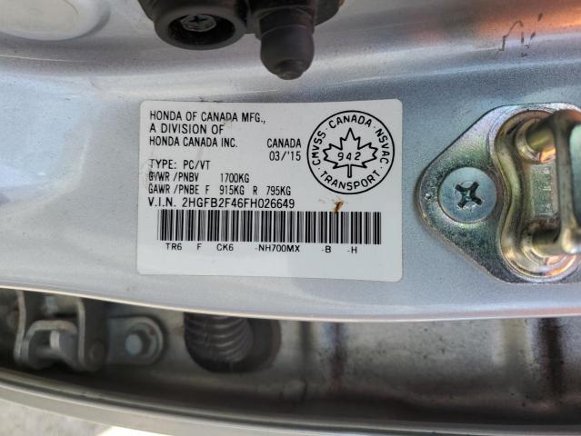 2015 HONDA CIVIC LX  