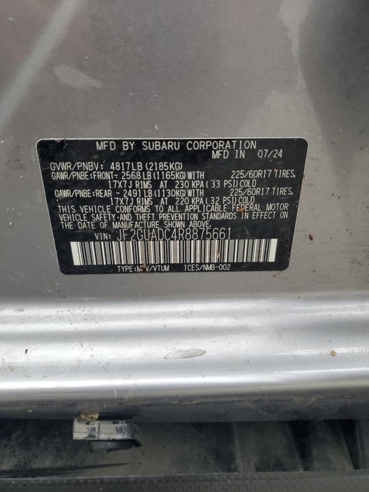 2024 Subaru Crosstrek Premium VIN: JF2GUADC4R8875661 Lot: 69264455