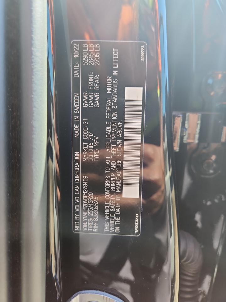 2023 Volvo Xc60 Plus VIN: YV4L12DN0P1278409 Lot: 70273745