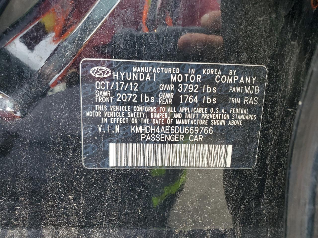 2013 Hyundai Elantra Gls VIN: KMHDH4AE6DU669766 Lot: 67894315