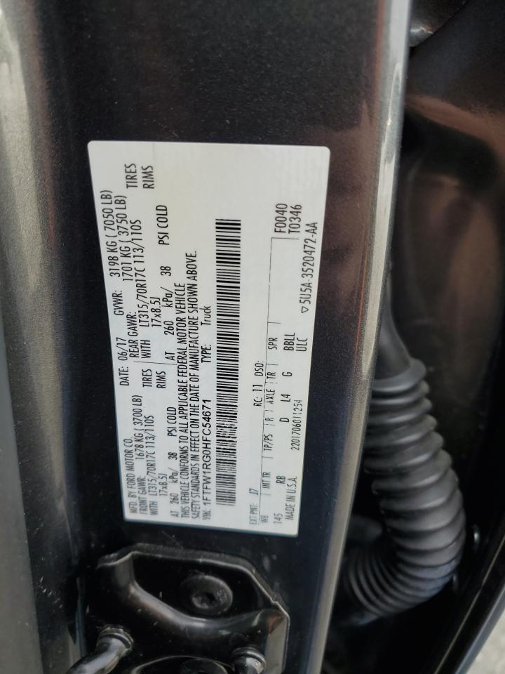 2017 Ford F150 Raptor VIN: 1FTFW1RG0HFC54671 Lot: 67685215