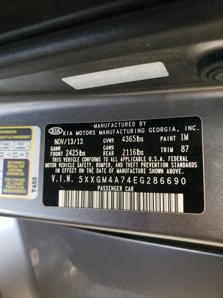 2014 Kia Optima Lx VIN: 5XXGM4A74EG286690 Lot: 68652185