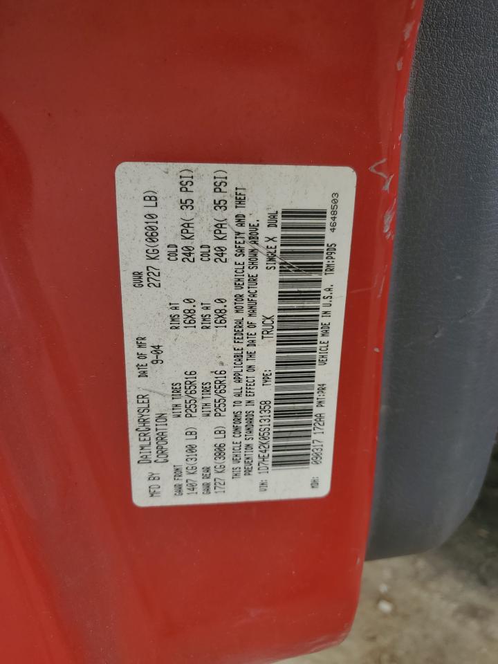 2007 Dodge Dakota Quad Slt VIN: 1D7HE48K37S192505 Lot: 69751225