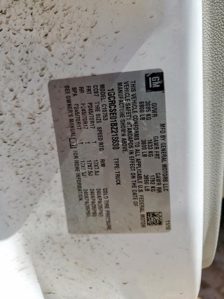 2011 Chevrolet Silverado C1500 Lt VIN: 1GCRCSE01BZ218630 Lot: 68778905