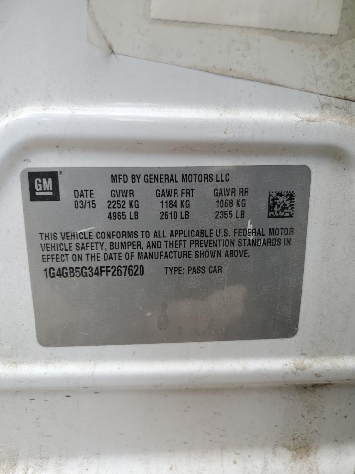 2015 Buick Lacrosse VIN: 1G4GB5G34FF267620 Lot: 67603615