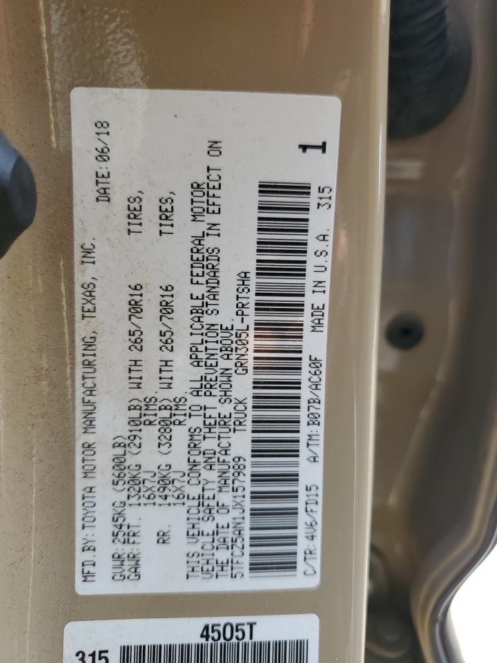 2018 Toyota Tacoma Double Cab VIN: 5TFCZ5AN1JX157989 Lot: 69933005