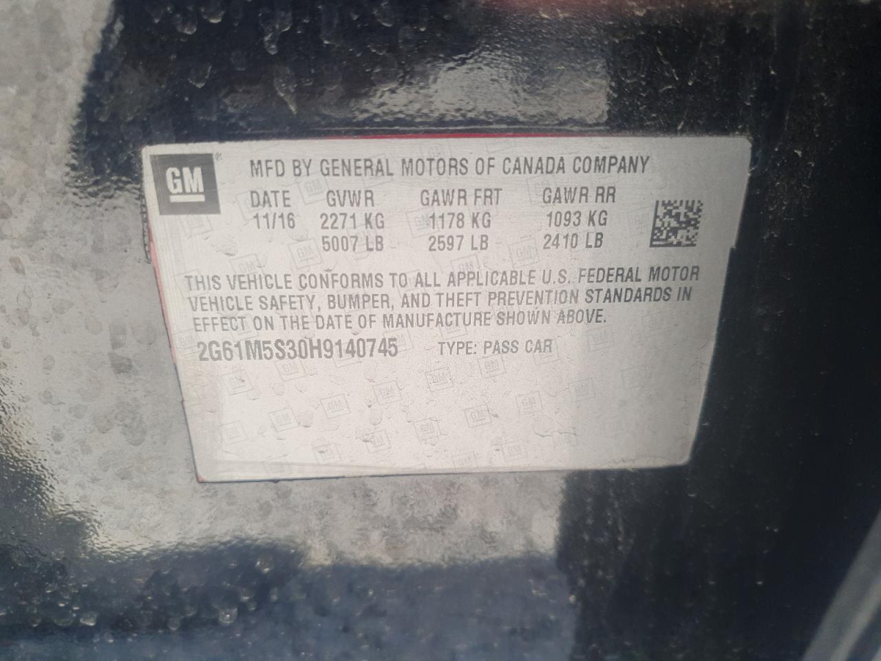 2017 Cadillac Xts Luxury VIN: 2G61M5S30H9140745 Lot: 66521855